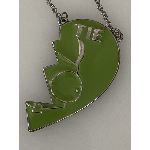 Vintage Nickelodeon Bestie Pendant Necklace TIE Half Green Rare Complete Yours - Picture 12 of 16